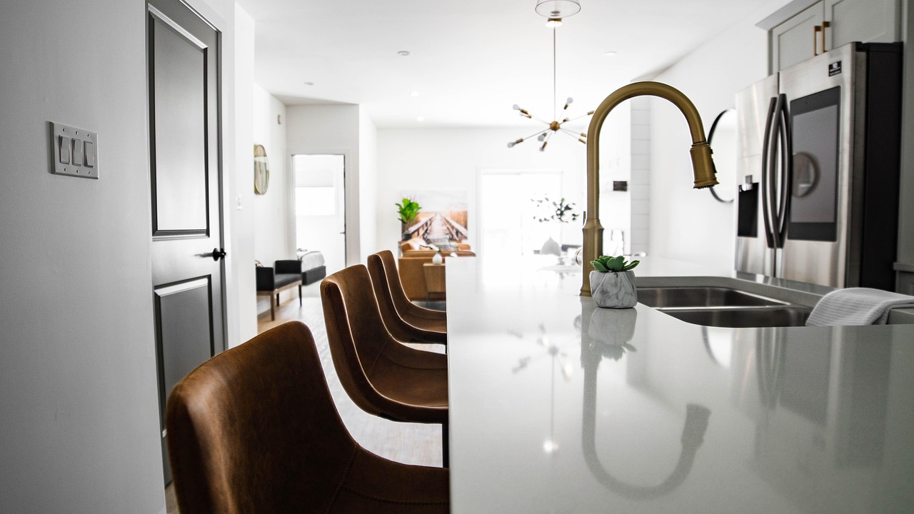 Modern kitchen remodel with contemporary cabinets and countertop design